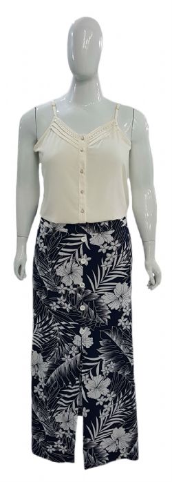 Saia Plus Size de Viscose Estampada Ref 03180